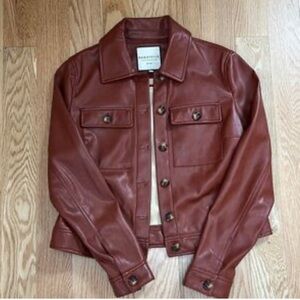 Bagatelle Women’s Rich Brown Vegan Leather Jacket